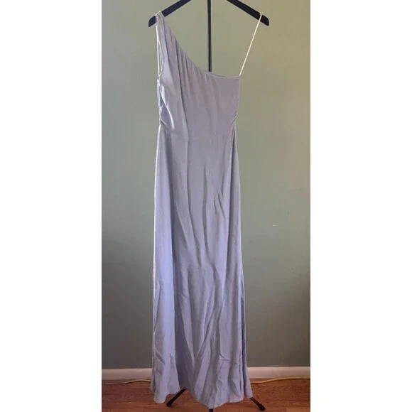 Reformation Evelyn Mineral Blue One Shoulder Maxi Dress - Size 4 - Wedding Guest - Picture 6 of 9